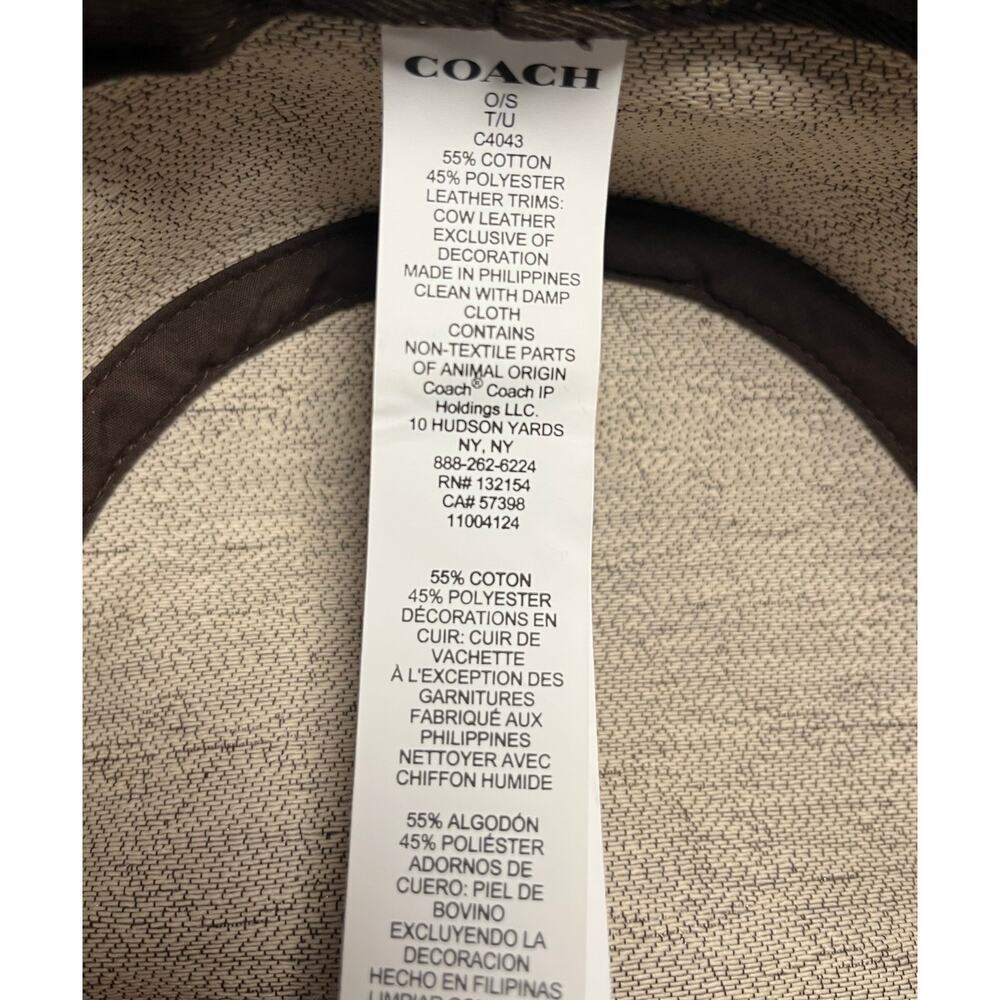 NWOT Coach C4043 Signature Jacquard Bucket Hat Size O/S - Picture 6 of 7